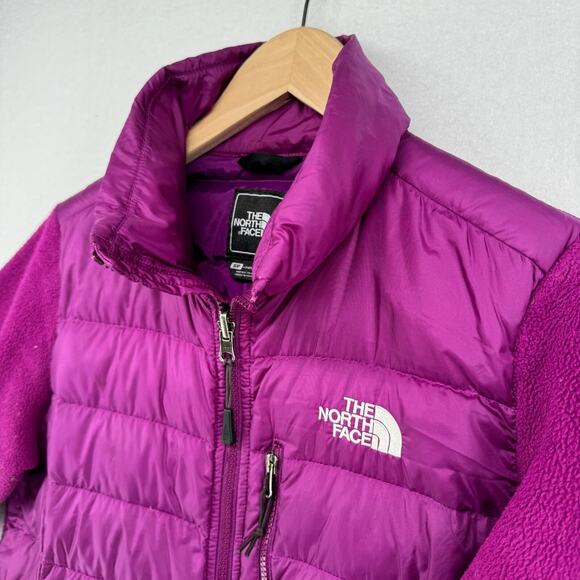 THE NORTH FACE Jacket Womens S 550 Goose Down Denali Fleece Full Zip Winter Pink - Picture 1 of 15